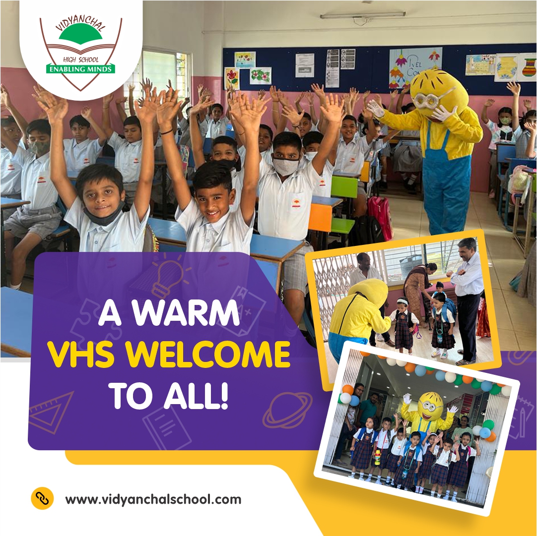 Welcoming students at Vidyanchal School Pune